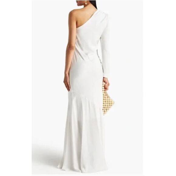 Rebecca Vallance Asymmetrical Blume One- One-shoulder Crepe Gown Dress Size 10 - Picture 3 of 9